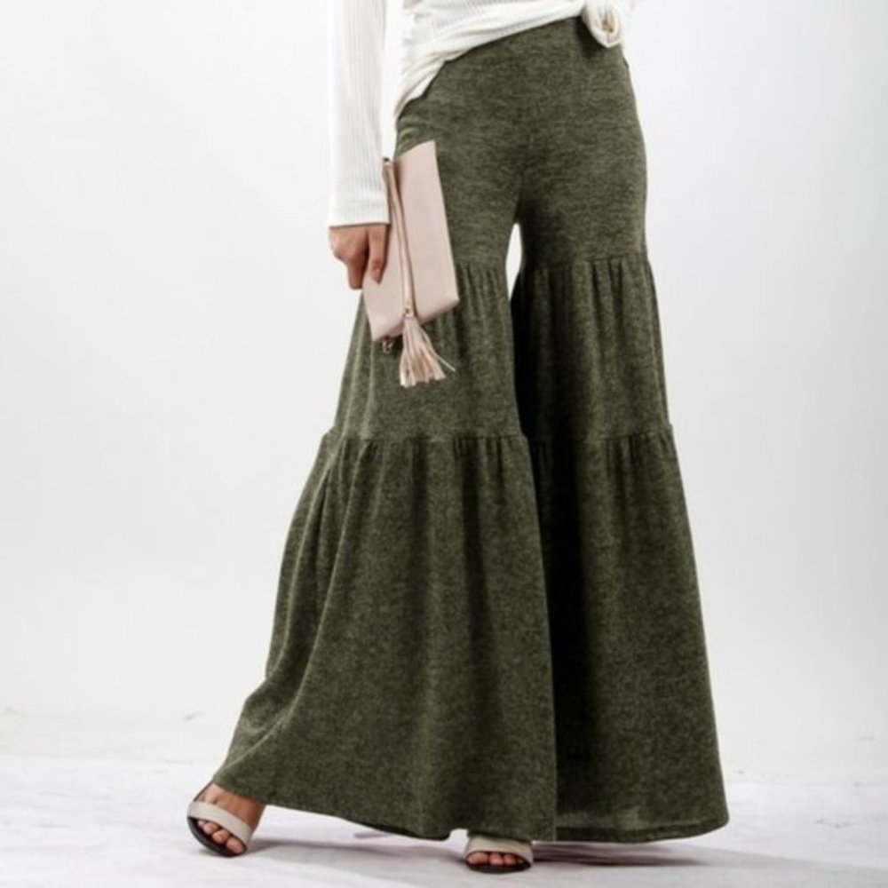 COMING SOON! Olive Boho Tiered Pants--USA Made